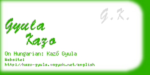 gyula kazo business card